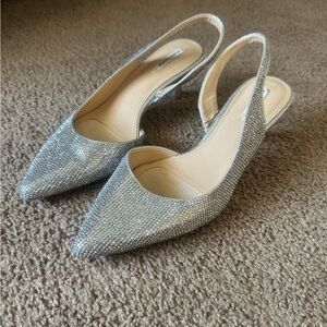 Alex Marie Silver Sparkly Heels